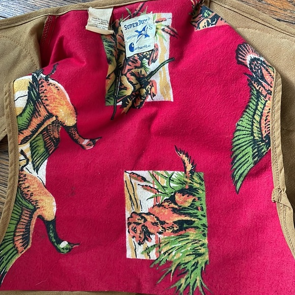 RARE Vintage Carhartt Hunting Vest Super Dux Novelty Hound Duck 60s Size Small - Picture 3 of 13